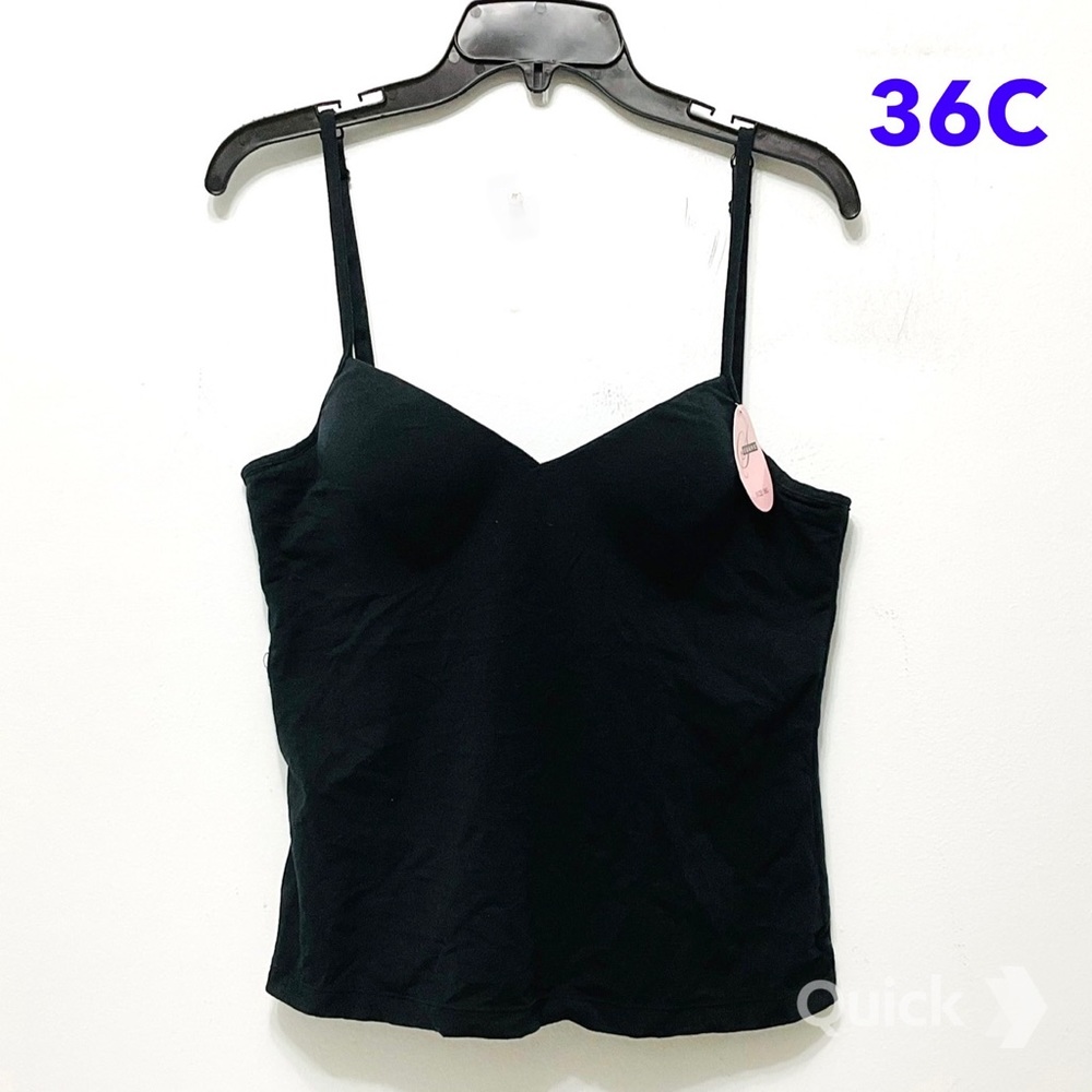 36C - NWT Black Sleeveless Cotton Camisole in Black